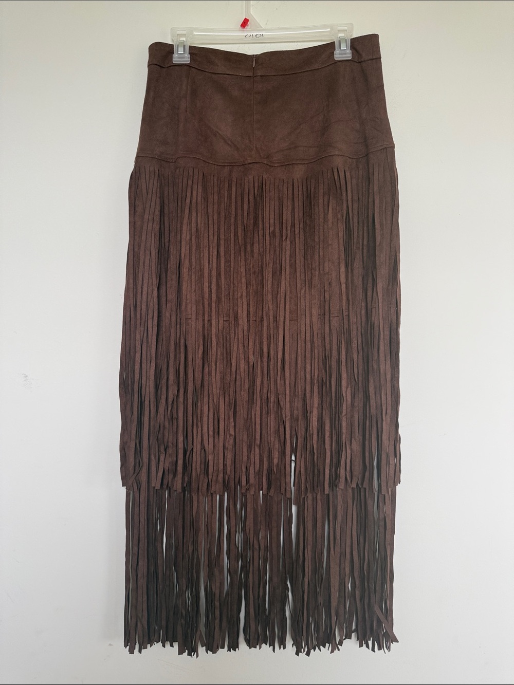 Pinto Ranch Chocolate Brown Suede Fringe Maxi Skirt - Picture 4 of 10